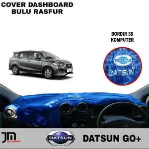 Cover Alas karpet pelindung dashboard mobil DATSUN / DATSUN GO + bulu bordir custom nama
