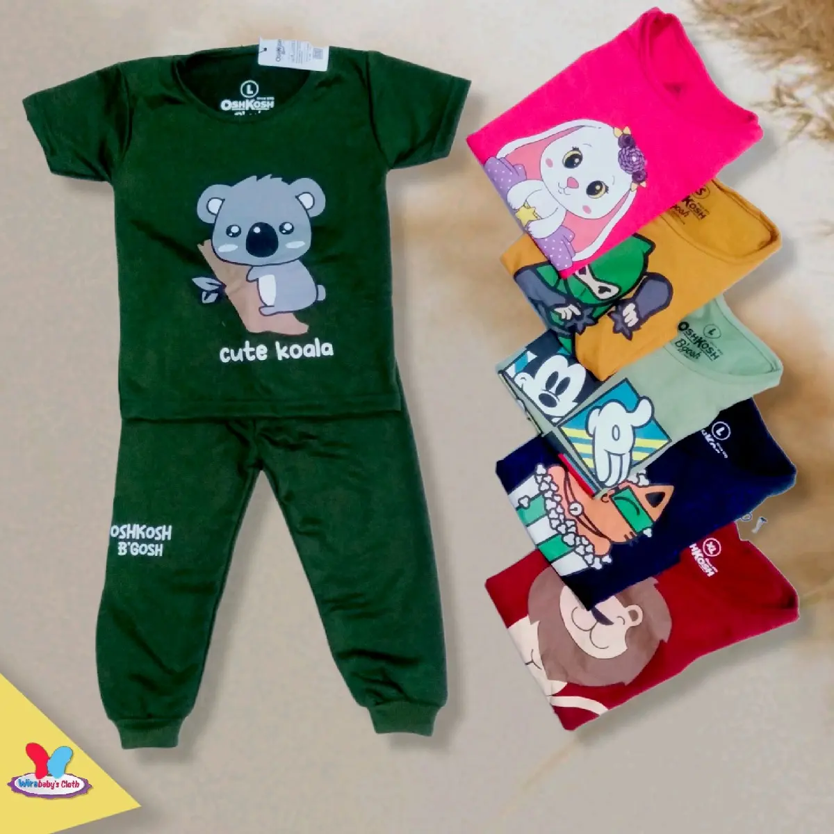 Setelan Anak Oshkosh Set Joger Anak Unisex Bahan Babyterry Motif Terbaru Usia 1 2 3 4 5 Tahun Bisa COD