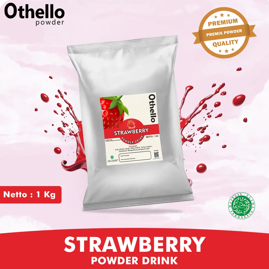 OTHELLO Powder Drink Bubuk Minuman Rasa Strawberry 1kg Air Serbuk ...