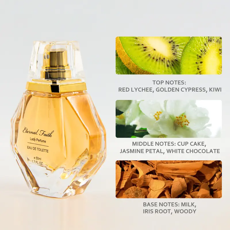 【2 IN 1 BUNDLE】MINISO Crystal Diamond + Eternal Faith Women Official Parfum wanita EDT Perfume 50ml*2 minyak wangi wanita parfum tahan lama Bunga Red 1