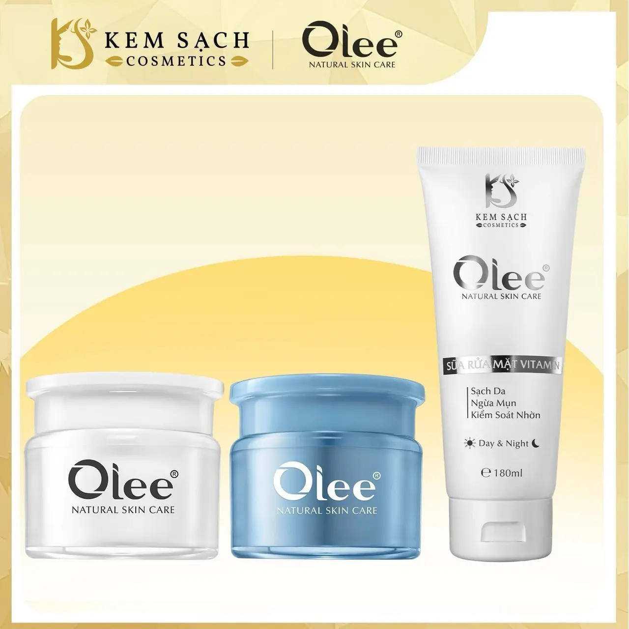 Bộ 03 Kem Dưỡng Trắng OLEE giúp loại bỏ nám, tàn nhang, đốm nâu và cải thiện da mặt Skincare