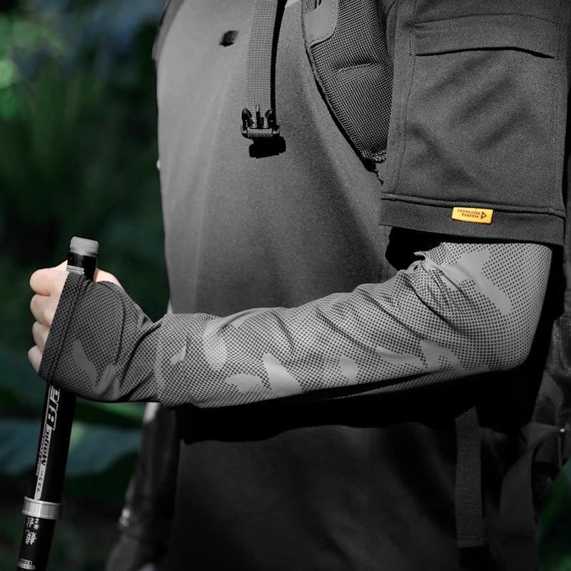 Găng bao tay chống nắng Nam Nữ đi nắng ống tay dài dày dặn hở ngón Thể thao đi lái xe câu cá Sport Cao Su