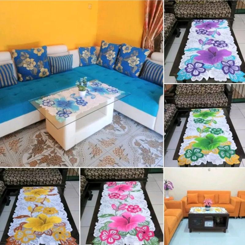 Taplak Meja Ruang Tamu-Taplak Meja Ukuran 100x50-Taplak Meja Motif Minimalis Modern-Table Runner Homemade Rajut 0