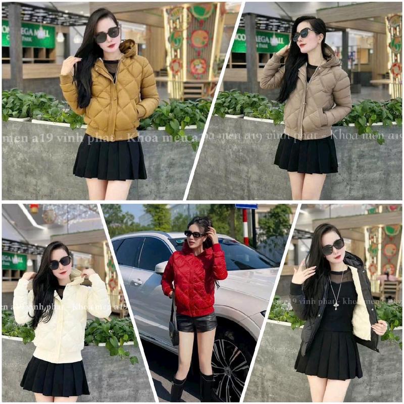 Áo khoác phao nữ siêu nhẹ trần trám lót lông Top Women Jacket Nhung 6