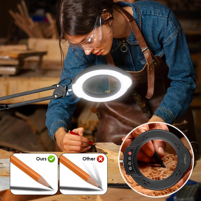 Product Introduction of 4.3inch 84 LED 10X Magnification Illuminated Magnifier, 1 Count USB Powered 5 Colors LED Magnifying Glass for Soldering Iron Repair, Table Lamp, Skincare Beauty 4