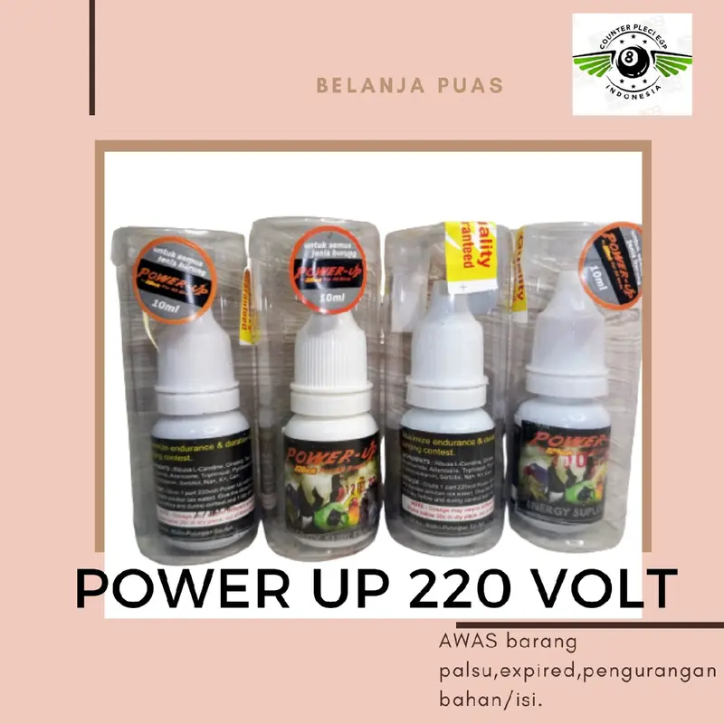 POWER UP PLECI POWER UP 220 VOLT PLECI VITAMIN BURUNG MENINGKATKAN STAMINA DAYA TAHAN DURASI KICAU 1