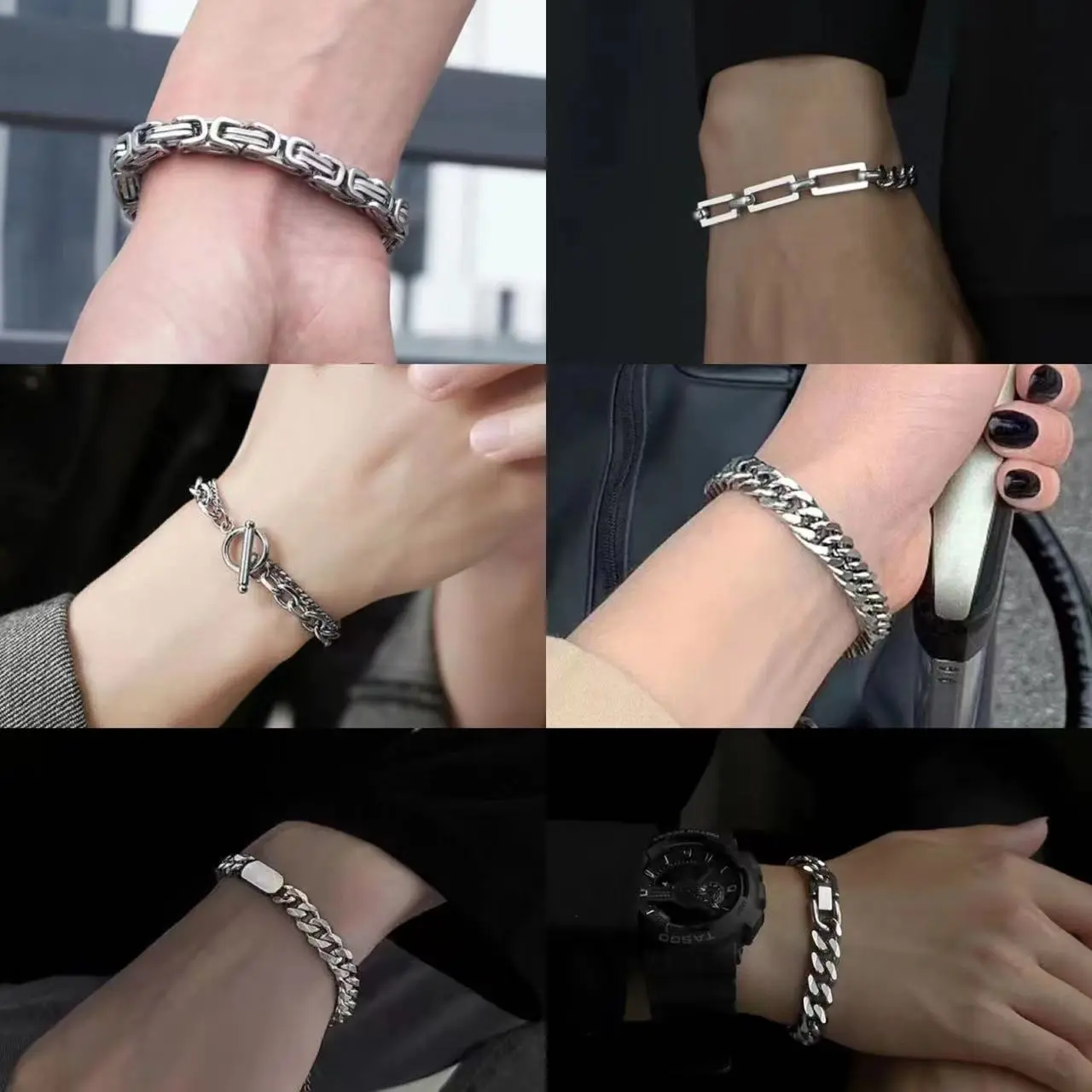 New Titanium Steel Men's Bracelet Retro Fashion Simple Titanium Steel Stainless Steel Bracelet