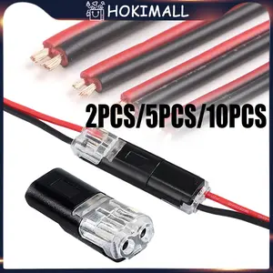 10pcs Kabel Konektor Soket Terminal Quick Connector / Konektor Kabel Listrik 2 Pin Pluggable Untuk Kabel Kawat