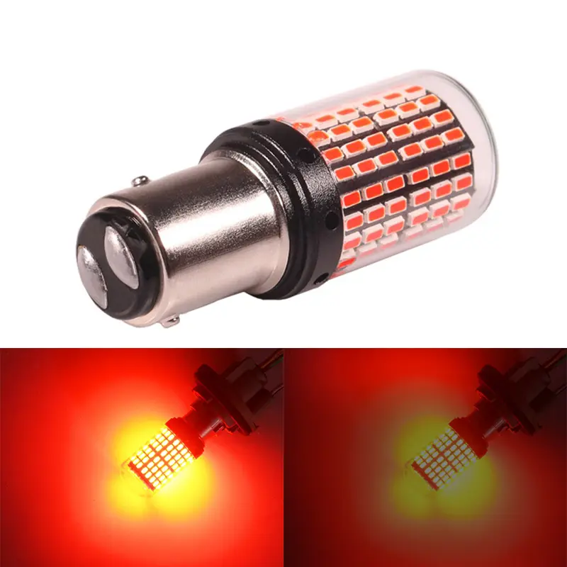 iSUN Lampu LED Rem Brake Stop Bayonet 2 Kaki 1157 144 Titik Lampu Rem Motor Mobil DC12V 1