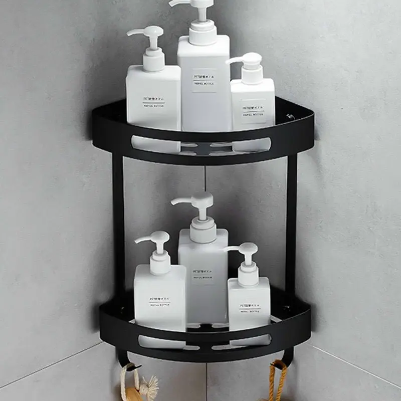 Kệ Góc 2 Tầng Inox 304 Có 4 Màu Sắc Đen/Vàng/Xám/Bóng.
