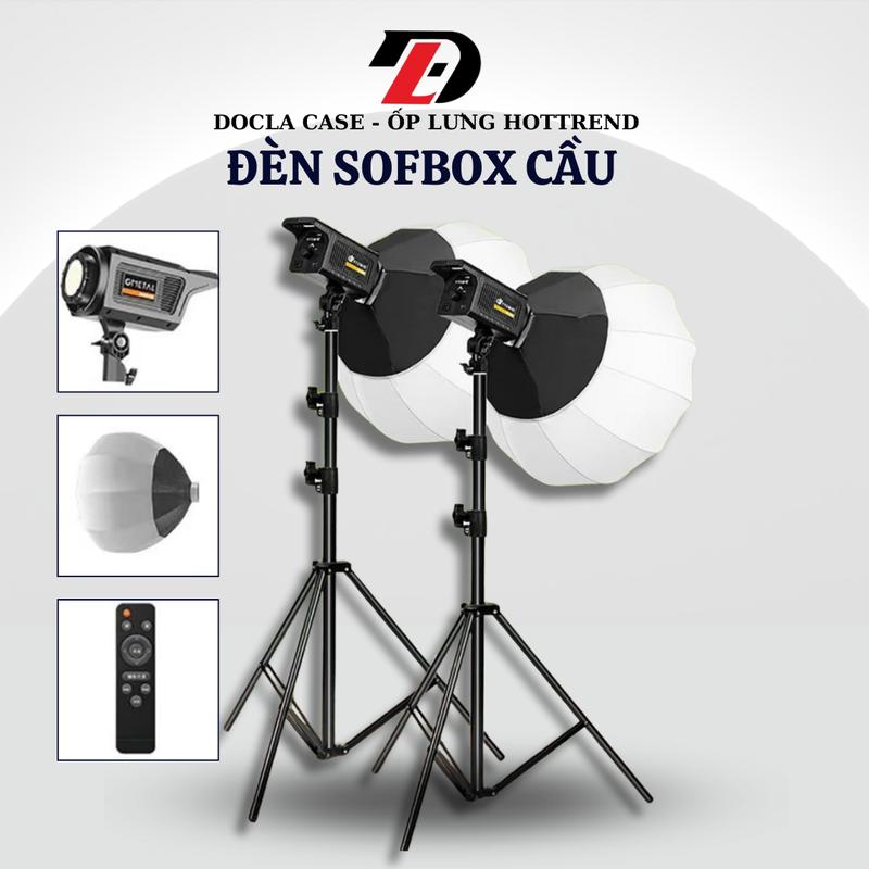 Bộ Đèn Softbox Cầu Bediro Studio DOCLA CASE Livestream Chuyên Nghiệp Đèn chụp studio công suất lớn Quay Phim, Bán Hàng siêu sáng - Đèn 3 màu sáng mịn