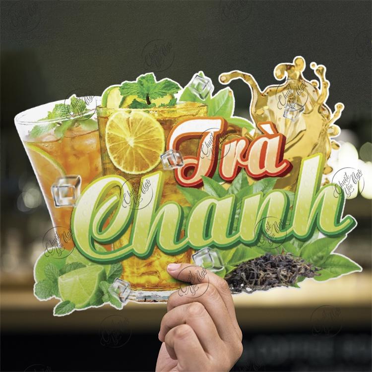Miếng dán TRÀ CHANH decal sticker xe đẩy dán tường trang trí quán trà sữa cà phê trà trái cây quán ăn 4