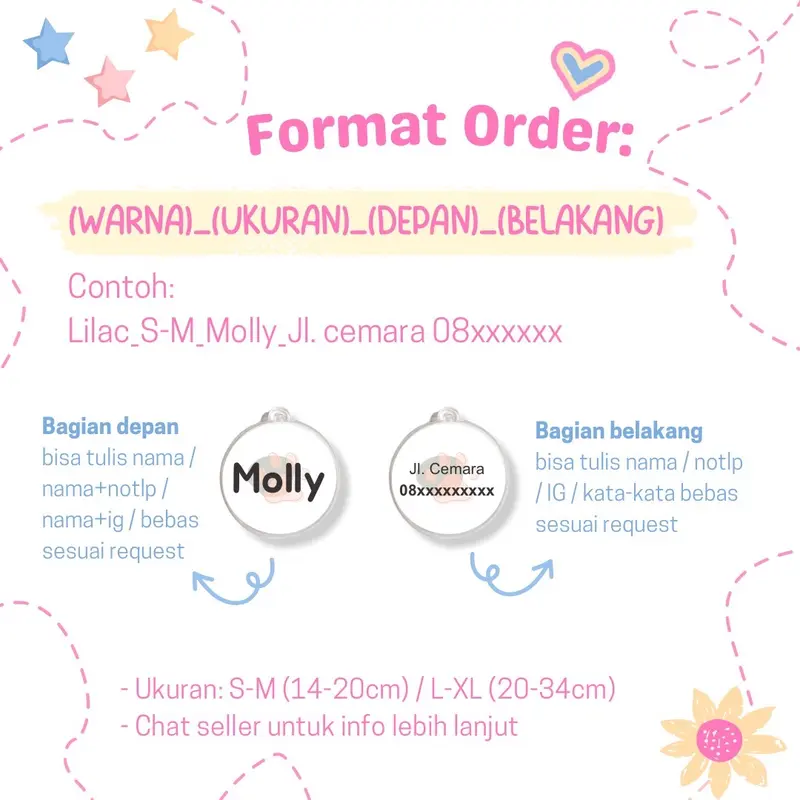[CUSTOM NAMA DEPAN BELAKANG + FREE LONCENG] CRAFLE'S LEATHER CAT NECKLACE PASTEL EDITION / KALUNG KUCING KULIT SINTETIS PASTEL LONCENG CUSTOM NAMA NO TELEPON ALAMAT 1