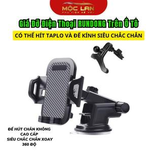 Giá Đỡ Điện Thoại Rundong Phụ Tùng Trên Ô Tô, Kẹp Điện Thoại Ô Tô Cao Cấp Xoay 360 Đế Hút Chân Không Kết Hợp Keo Dính Chắc Chắn