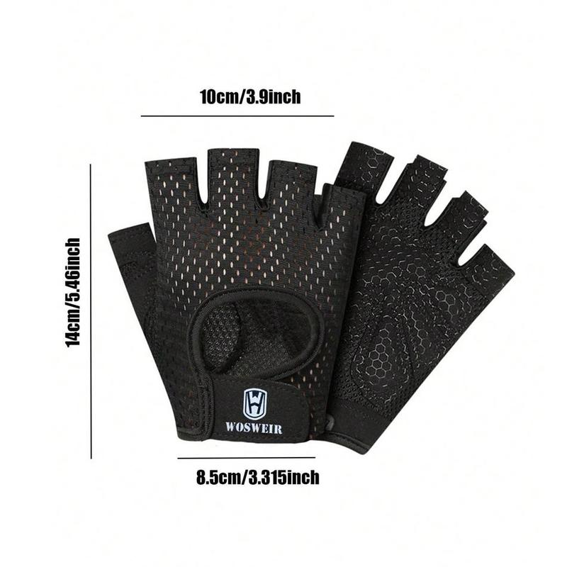 Unisex's Solid Color Half Finger Sports Gloves, Breathable Non-slip Gym Gloves, Sports Gloves for Gym Workout, Fitness Accessories 1