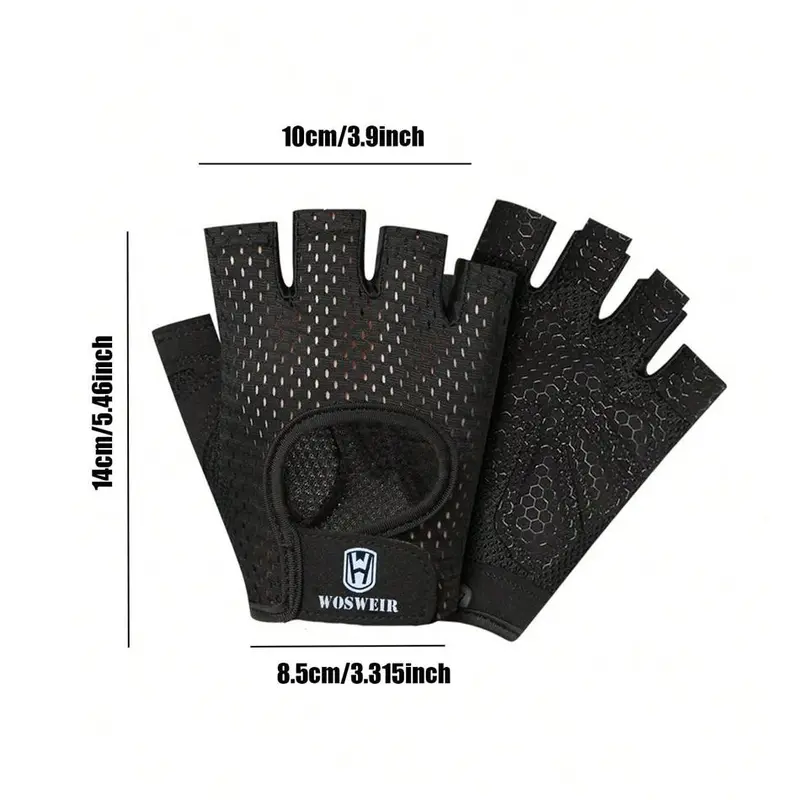 Unisex's Solid Color Half Finger Sports Gloves, Breathable Non-slip Gym Gloves, Sports Gloves for Gym Workout, Fitness Accessories 1