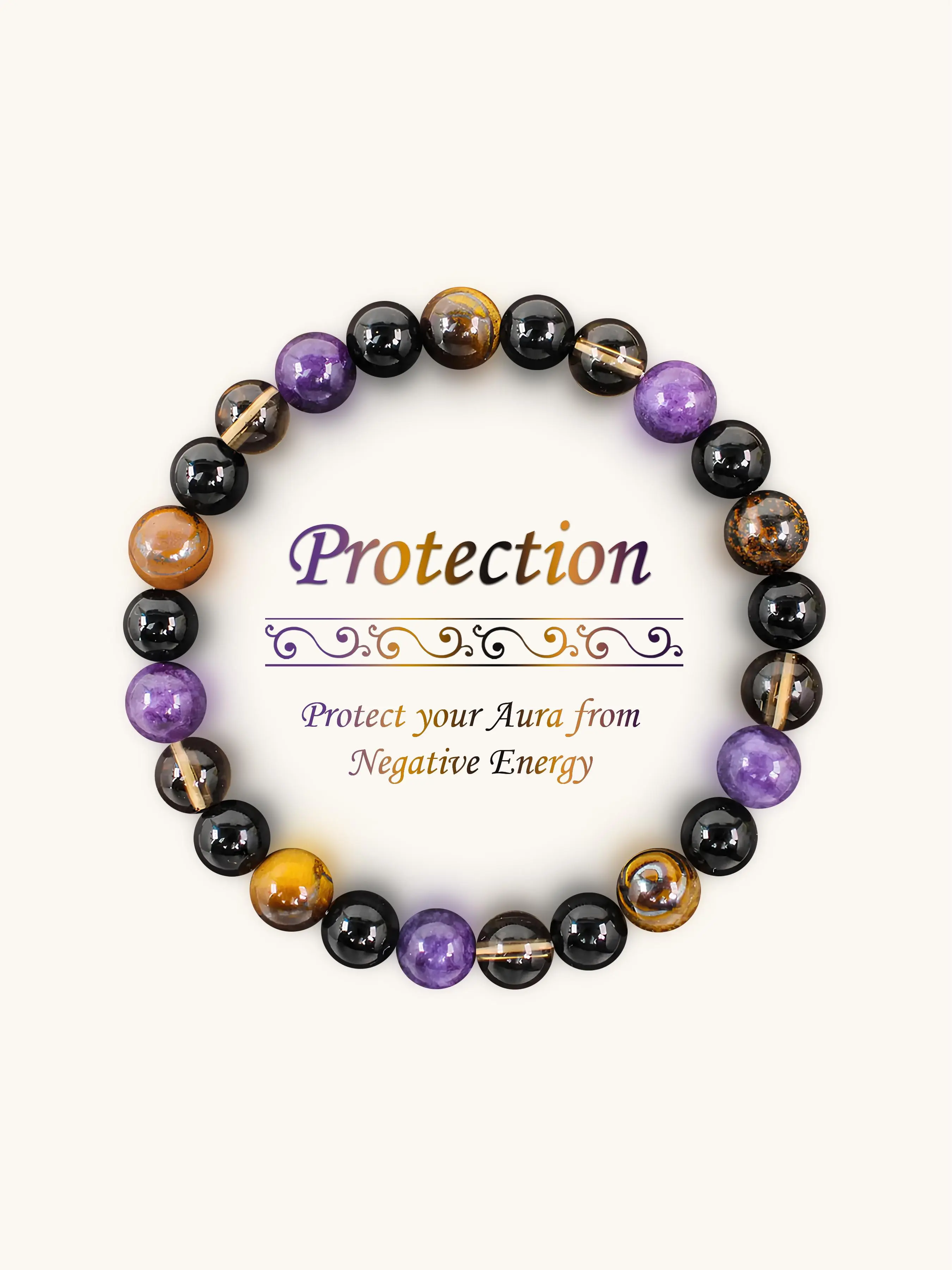 Spiritual Healing Stone Bracelet, Elastic Cord Beads Bracelets, Chakra Bracelet, Bohemian Style Crystal Bracelet, Wish Manifestation Bracelet, Unisex Gift