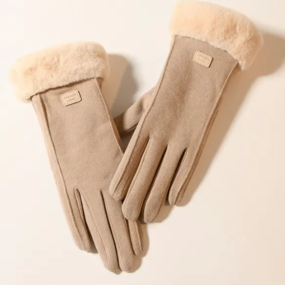 [ Happy Girl Shop ] Glove Musim Dingin Wanita Import Korean Edition Style Looks Menawan Fitting Activity Hiking Desain Touch Screen Gadegt Full Cover Wrist Bulu Thick All Colour Beatiful Sweet Good Seller Suede Inner Flace Warm Premium WINTER GLOVE 7