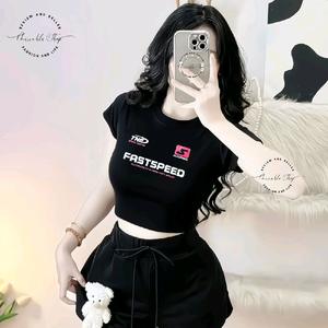 Áo Thun Croptop Thun Borip Form Basic Ôm Body In Hình Fast Speed, Kích Cở S M L, Áo Croptop Ôm Body Nữ Áo Kiểu Xinh Đẹp In Hình Độc Lạ Đi Biển Đang Hot 2025 Mặc Hè Mặc Nhà Mặc Đi Chơi Thoải Mái Có Bigsize Đến 65kg