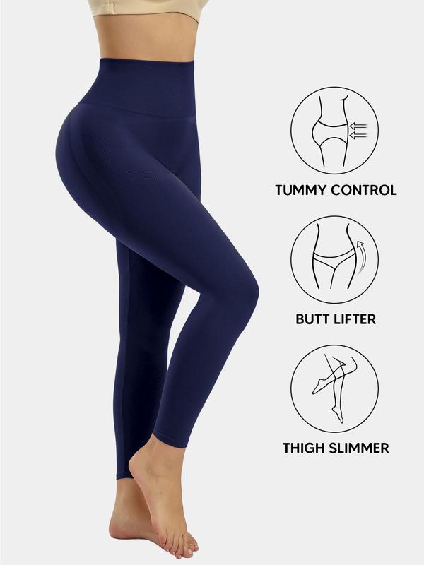 Plus Size High Waist Butt Lifting Shapewear Leggings, High Stretch Seamless Tummy Control Leggings, Women's Shapewear Bottoms For Summer Spring Fall 7