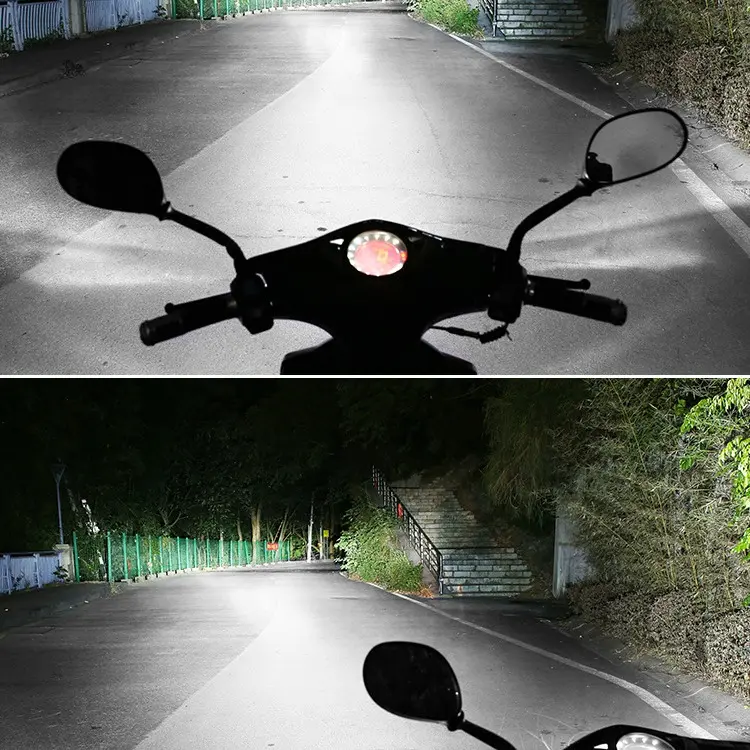 Đèn pha led ánh sáng vòm cót trắng pha vàng chân H4 dùng Yamaha PG 1 7