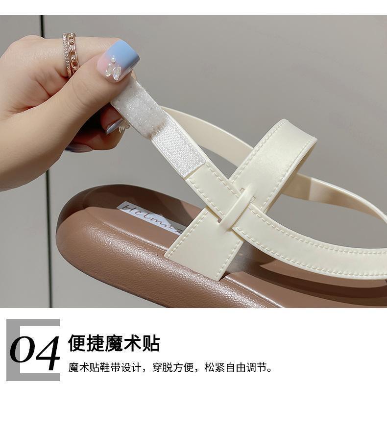 Product Introduction of Dép Nữ Mùa Hè, Đế Bệt Đế Mềm, Màu Trơn Giày La Mã, Dép Lê Đi Biển, Thích Hợp Đi Chơi Mùa Hè, Hàng Mới Về, 2024, Có Thể Đeo Ngoài Trời 12