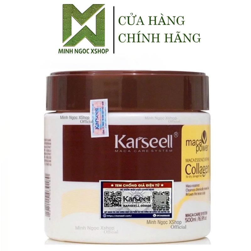 Kem ủ tóc Collagen KARSEELL dạng hũ 500ml, dầu hấp phục hồi siêu mượt chuẩn salon ngay tại nhà