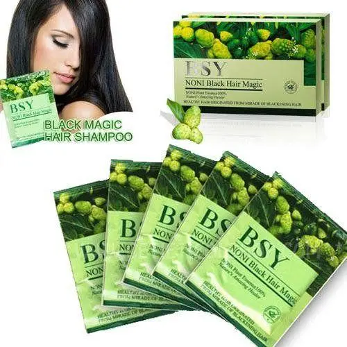 6 PCS Shampo Penghitam Rambut BSY NONI Black Hair Magic