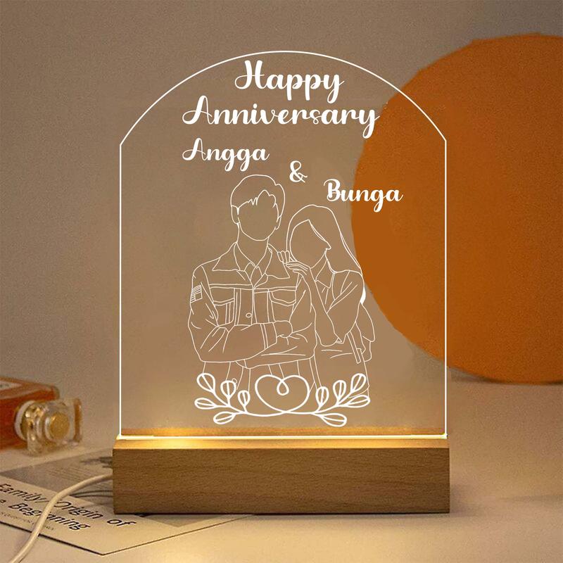 Lampu hias ukiran akrilik untuk hadiah, kado, pernikahan, wisuda, lamaran, dan ulang tahun White 6