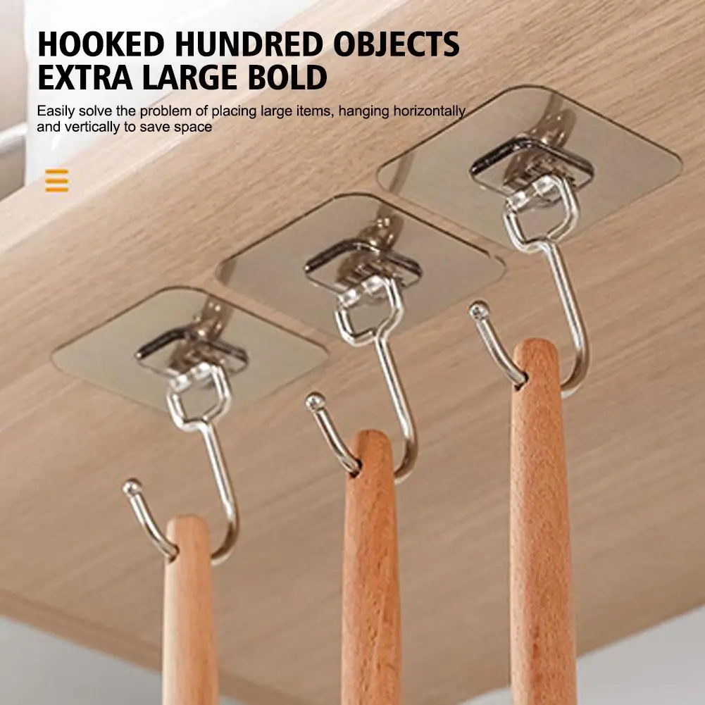 1pcs/4pcs Paste Hooks Adhesive Wall Hanging Anti-Skid Heavy Duty Stick Suitable For Bedroom C3Z4
