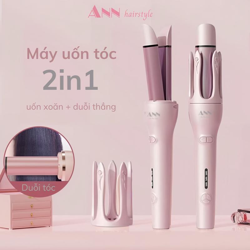 Máy uốn tóc tự động ANN 2in1 chống bỏng mẫu mới - trục 32mm - Công dụng uốn xoăn và duỗi thẳng tóc cao cấp Ann Mart Vn