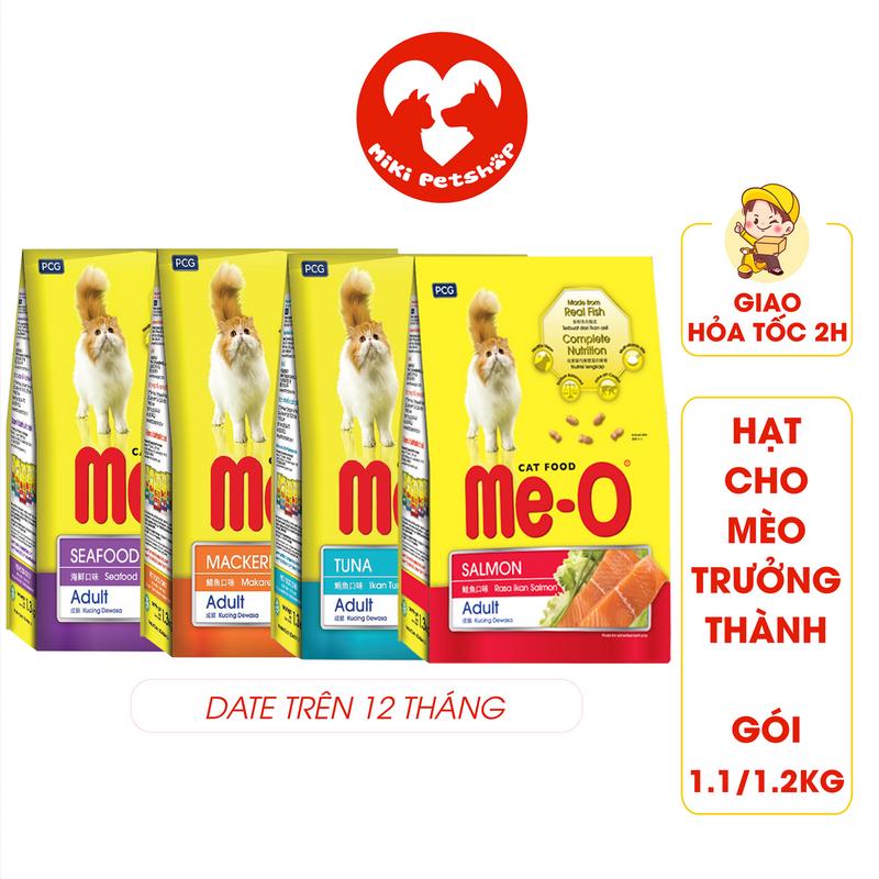 Thức Ăn Cho Mèo Hạt Me-O 1.2Kg Dành Cho Mèo Trưởng Thành Trên 12 Tháng Tuổi Đủ Vị - Miki Petshop gói meo