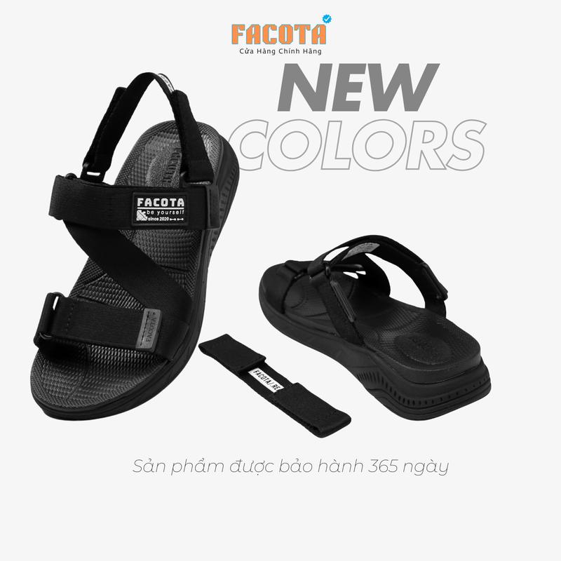 Giày Sandal Nam Nữ Quai Chéo Đi Học FACOTA CH01 Đế Cao 4cm Siêu Nhẹ Êm Bền