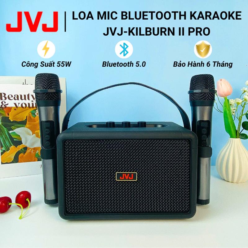 Loa Bluetooth JVJ-Killburn 2 Pro ( m4 pro ) hát karaoke, nghe nhạc cực hay, Kèm 2 mic không dây Kem