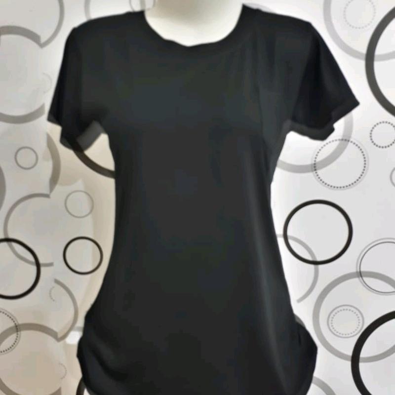 kaos atasan wanita O neck modern trendy Rayon Spandex Baju Polos Oblong Basic Tebal Pendek 3