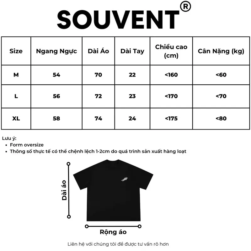 Áo Thun Thêu Xù SOUVENT Form Oversize Cổ Tròn Unisex Màu Đen - ORIGINAL 5