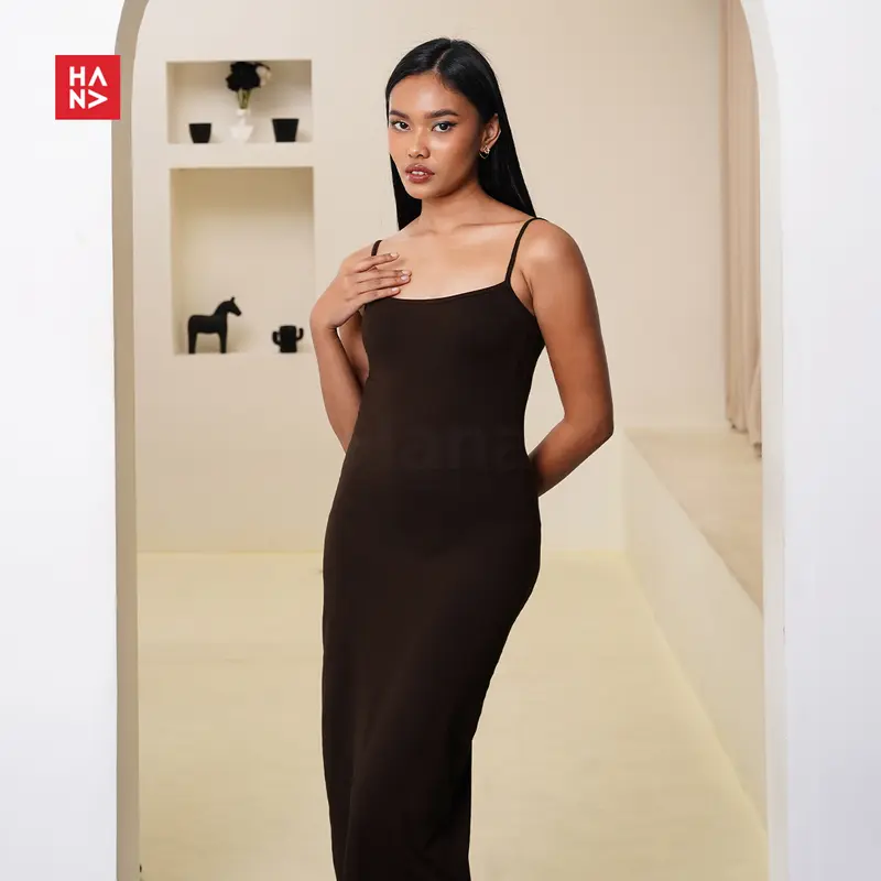 Hana Fashion - Natalie Long Dress/Dress Panjang Bodycon - CD163 Casual Dress Wanita High Top 6