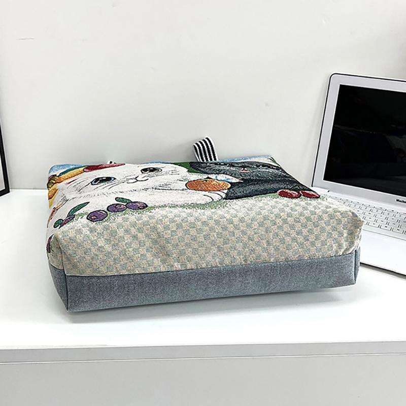 Túi vải tote thêu thổ cẩm có khóa kéo cỡ lớn đựng đồ đi làm đi học size 45cm 6