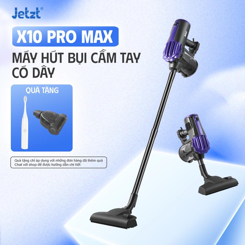 [FLASH SALE] Máy hút bụi cầm tay có dây JETZT X10 PROMAX 20.500Pa, làm sạch vượt trội, Không tặng kèm đầu hút giường nệm đối với phân loại X10 PRO, Máy Hút Bụi Thế Hệ Mới Chổi Quét 4 Chiều Bảo Hành 12 tháng