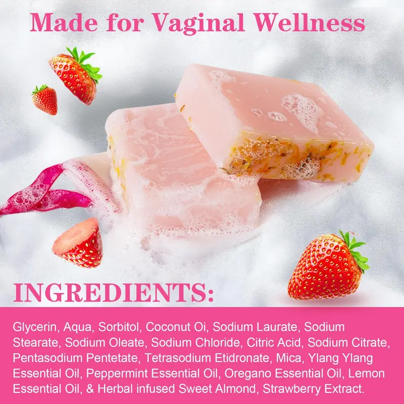Strawberry Flavor Bath & Body Care Set, Including 1 Count Oil & 1 Count Soap, Women's Cleansing and Care Set 7