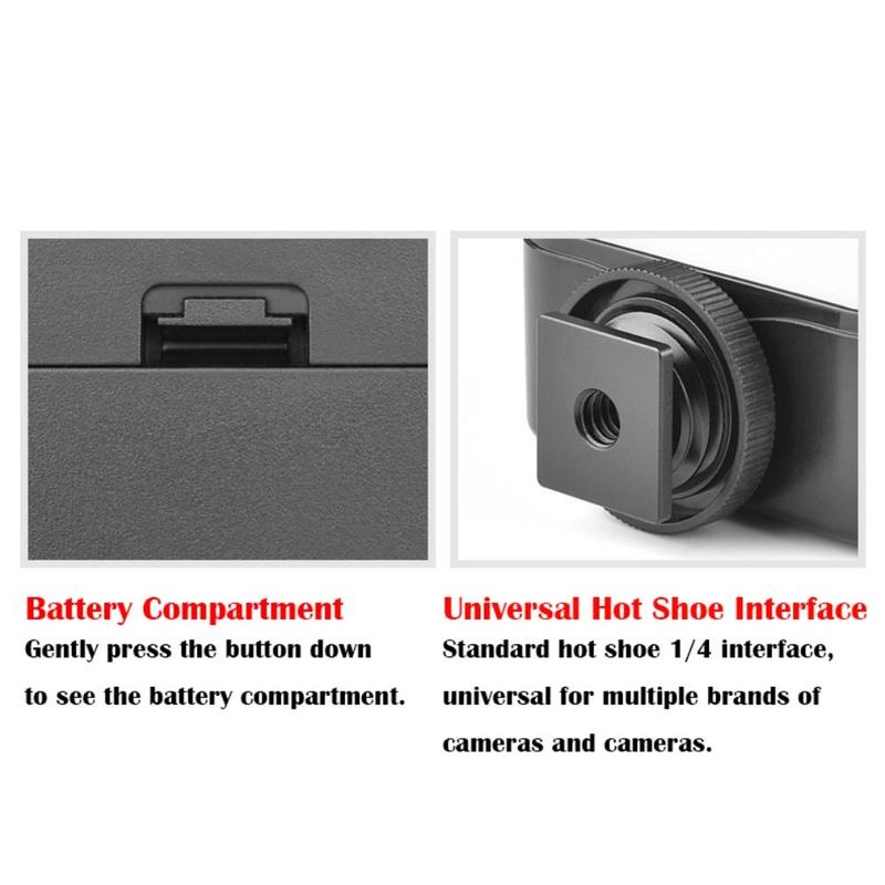 Rechargeable Dimmable Fill-in Light 6500K Hot Shoe Mount Photography Lamp USB Charging Portable LED Video Light for Canon/Nikon/Sony Live Broadcast 5