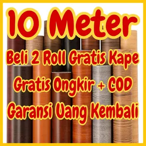 Wallpaper Dinding 10 m 10 meter 45 cm x 10 m MOTIF KAYU BAMBU