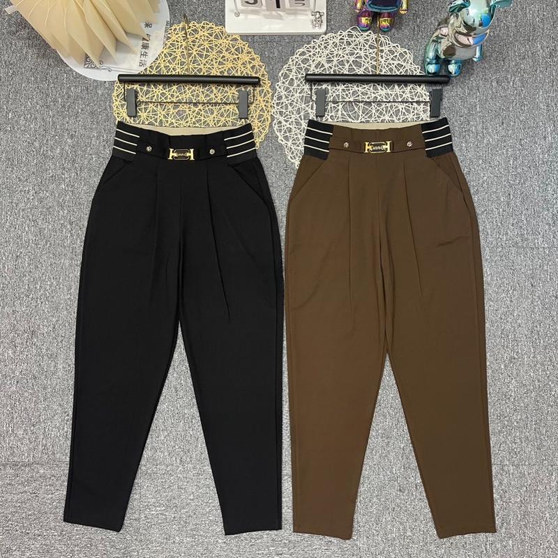 Quần baggy nữ cạp LOGO chữ H, quần tây nữ cạp cao mẫu mới vải umi cao cấp co giãn 4 chiều