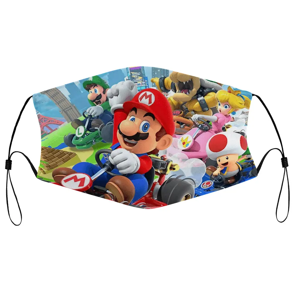 Maria Mario Mario PM2.5 Replaceable Element Dustproof Haze 3D Digital Printing Mask Filter