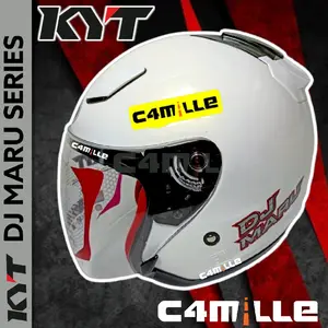 HELM KYT DJ MARU SOLID PEARL WHITE HALF FACE
