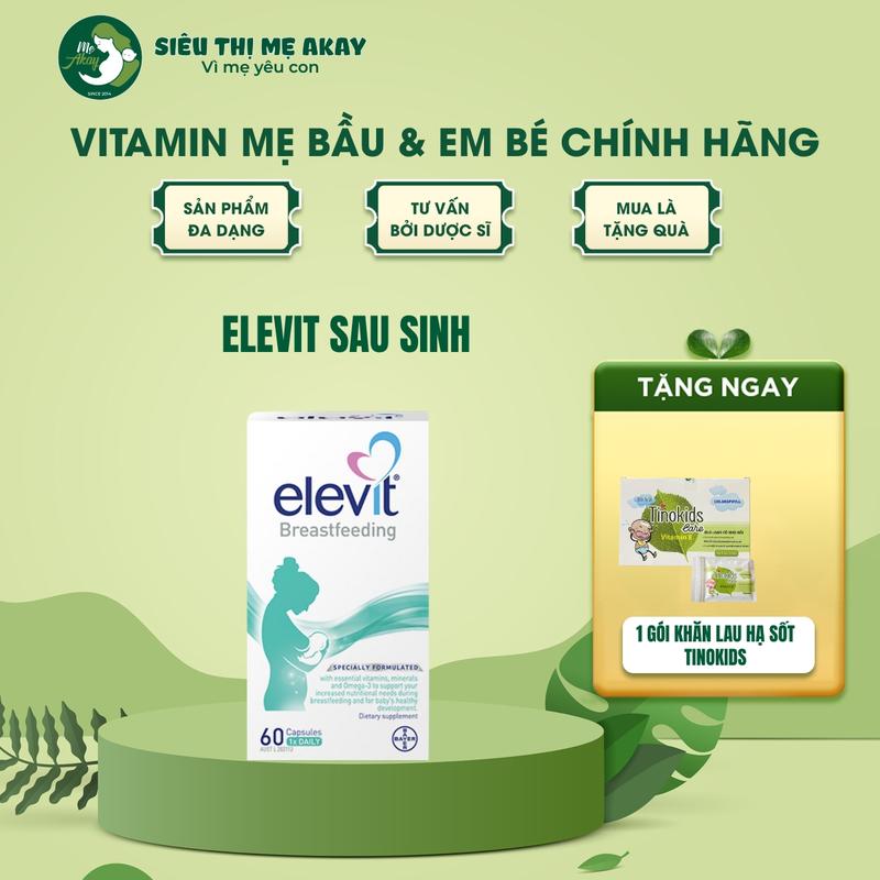 Elevit Breastfeeding, Vitamin tổng hợp của Úc (60 Viên), bổ sung vitamin và khoáng chất cho mẹ sau sinh