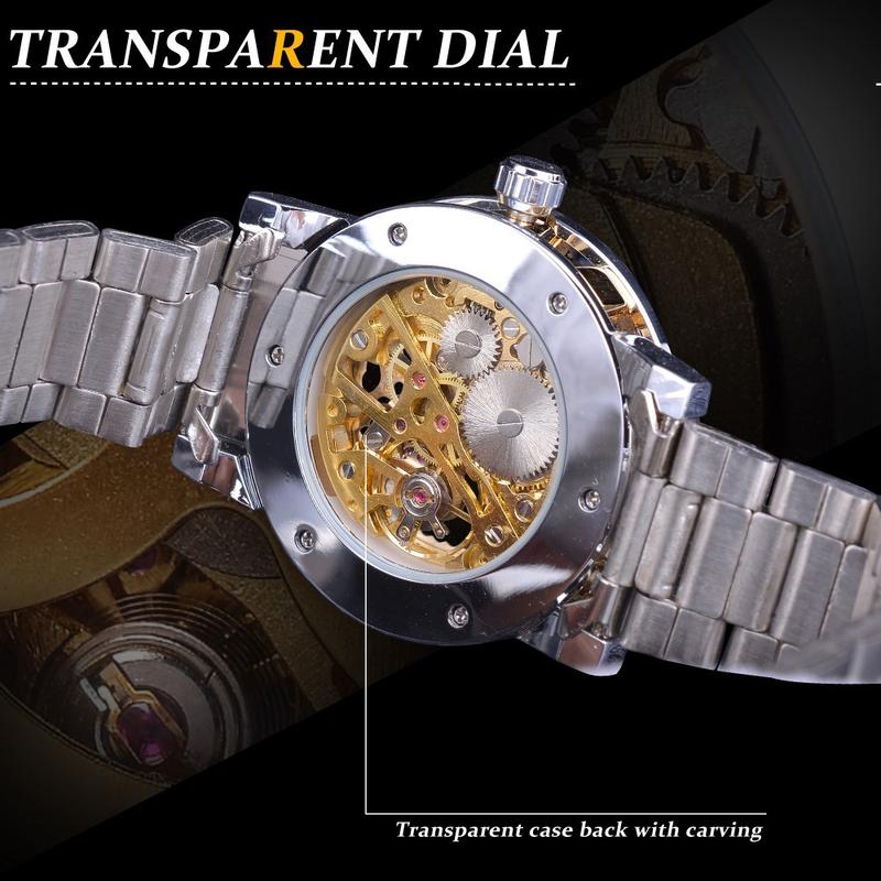 Product Introduction of Men's mechanical watches New Fashion Classic Hollow Rhinestone Manual Manipulator Men's Watch 19