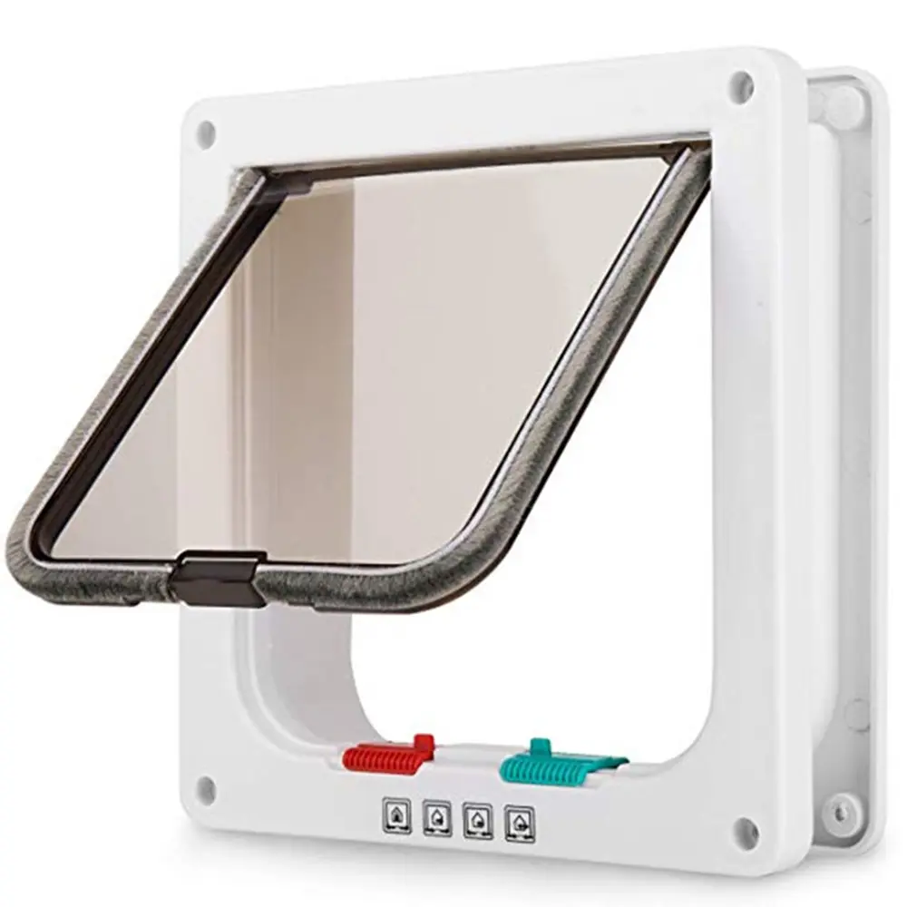 teewow Home Small Pet Gate Adjustable Kitten Puppy Dog Cat Flap Door 4 Way Security Lock