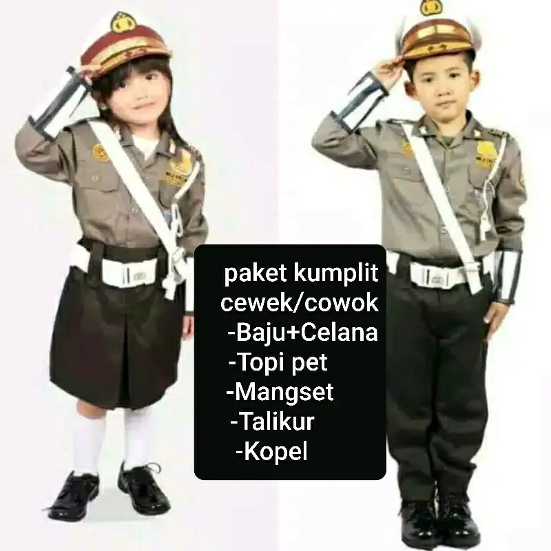 BAJU POLISI ANAK /SERAGAM POLISI ANAK/BAJU POLISI ANAK/POCIL Politik/Meme Fashion 0