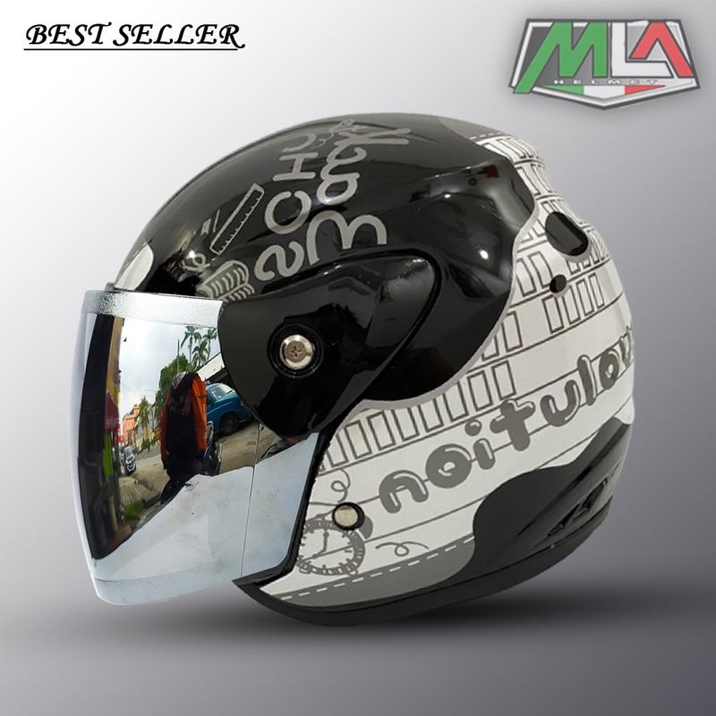 Helm Dewasa Half Face evolution Motif Note Murah PREMIUM Kaca 8